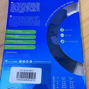 ROUNDERBUM Lift Tech Jock Strap, MEDIUM, Black, NIB